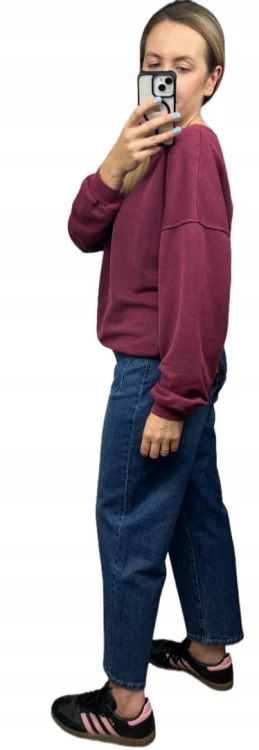 Bordowa dekatyzowana bluza bawełniana oversize luźna California Azara - CALIFORNIA LA