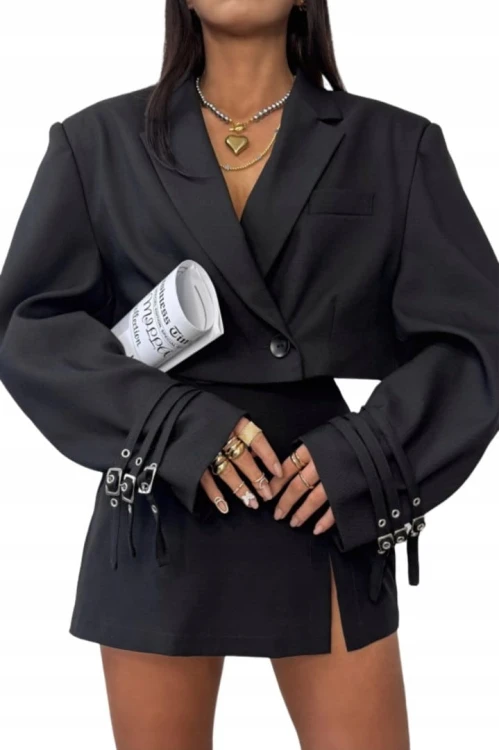 Czarne spódnico-spodenki z rozcięciem La Milla M- ROZCIĘCIE